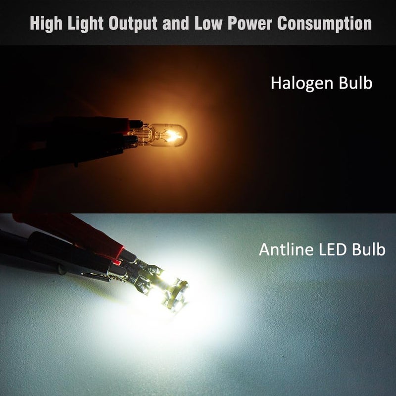 Antline 194 168 2825 T10 W5W Error Free LED Bulb White, Super Bright 300 Lumens 10-SMD 5730 Chipset LED Bulbs for Interior Dome Map Door Courtesy License Plate Lights, Pack of 10 - Image 3